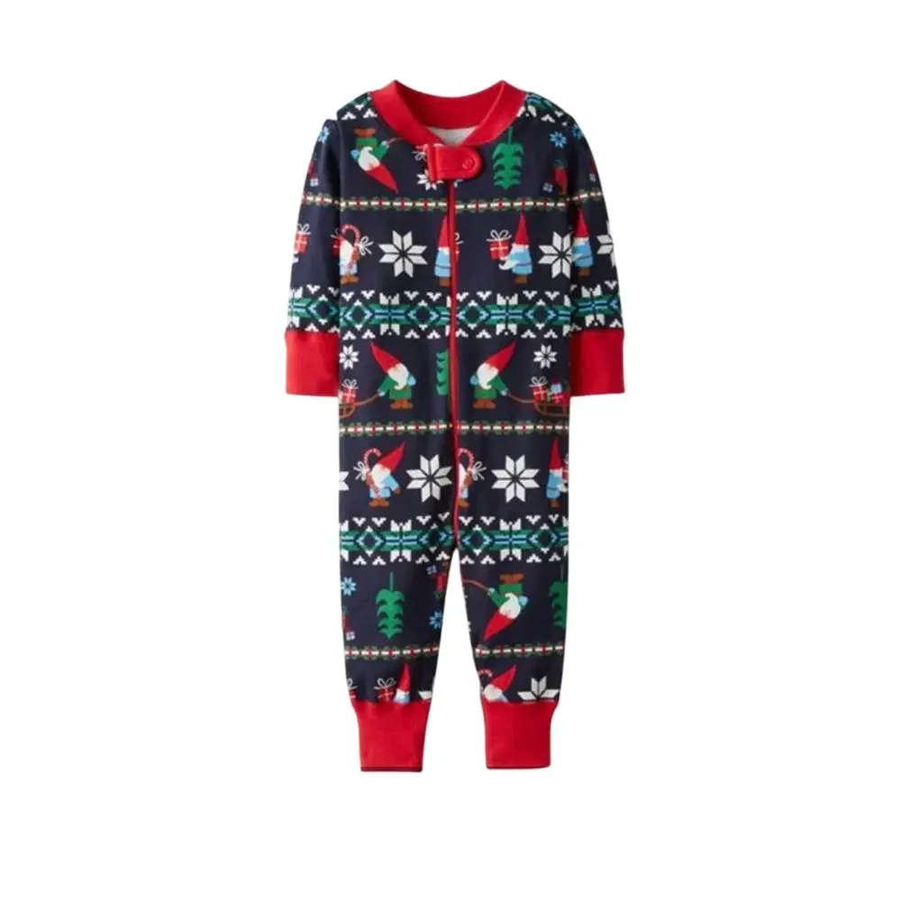 Hanna Andersson Baby Zip Sleeper Organic Cotton Gnome Fairisle 50 0-6 months